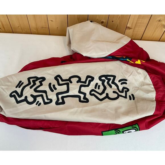 Keith Haring Members Only Full-Zip Graphic Design Jacket, Red/Cream - Size M - Picture 6 of 7